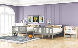 English Elm Full Over Bunk Bed Solid Pine Frame White Finish Converts to Two Beds LT000203AAE-1