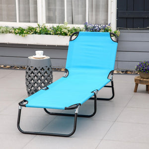 English Elm Outsunny Folding Chaise Lounge Chairs - 5-Level Recline, Portable Steel Frame For Beach & Patio Use W2225P249606-GIGA
