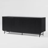 69" Scandinavian 4 Door Sideboard Black REED5DBL2 Walker Edison