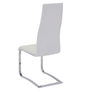 English Elm Set Leatherette Upholstered Dining Side Chairs with Ergonomic Contour, Chrome Legs, Modern Minimalist Flair White B016P223043