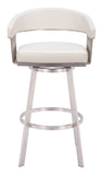 Bantry Swivel Barstool White 110046 Zuo Modern