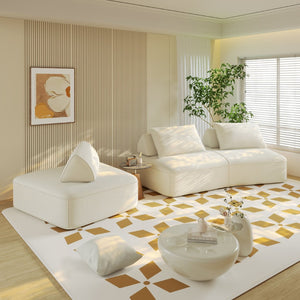 English Elm 139" Oversized Modular Chenille Sectional with Removable Backs and Deep Cloud Seating W3219S00011