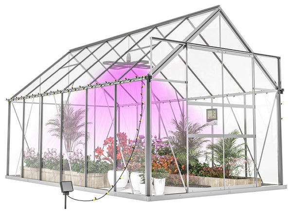 English Elm 6x12 Outdoor Walk-in Greenhouse Aluminum Frame Uv Shield Polycarbonate Garden Grow Space W2259P222626
