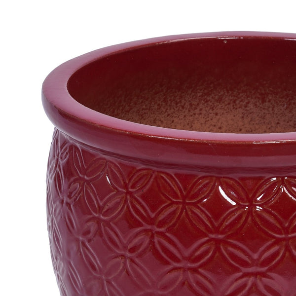 English Elm Set Of 3 Ceramic Flowerpots - Artisan Modern Planters For Garden, Patio & Windowsill Decor! W3273P321489-GIGA