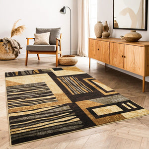 English Elm Bristol Geometric Stripe Area Rug Bold Multi-toned Pattern for Living or Dining Rooms B186P452309