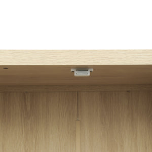 English Elm 4 Door Cabinet with 1 Drawer, Anti-Tip Kids Safe Storage, Metal Hinges, Adjustable Shelves, Compact Organizer (44.49x19.02x13.78 in) W68894703