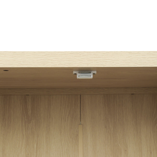 English Elm 4 Door Cabinet with 1 Drawer, Anti-Tip Kids Safe Storage, Metal Hinges, Adjustable Shelves, Compact Organizer (44.49x19.02x13.78 in) W68894703