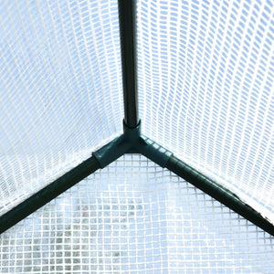 English Elm Outsunny Walk-in Portable Greenhouse with 4 Shelves Pe Mesh Cover Steel Frame W2225P217649