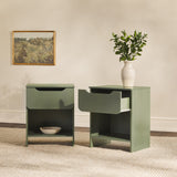 Simple Modern 1-Drawer Nightstand - Set of 2 Green DOMB4CGRC-2PK Walker Edison