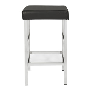 OSP Home Furnishings 26" Polished Chrome Backless Stool Black