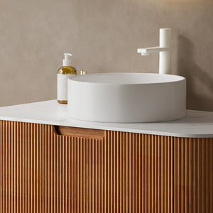 English Elm 14'' Round Vessel Ceramic Sink for Countertops — Glossy White 14.17"x4.72" Basin, Durable, No Faucet W2615P210179