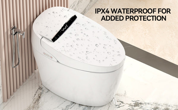 English Elm Smart Bidet Toilet with Auto Open Seat Heated Wash Warm Air Dry and Remote W3133P384770