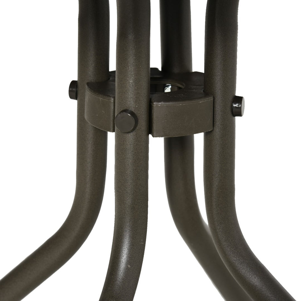 English Elm Outsunny 3-Piece Cream White Glider Bistro Set With Steel Frame & Tempered Glass Table For Patio Fun W2225P200856-GIGA