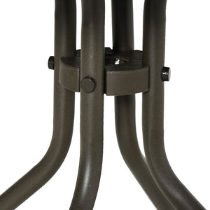 English Elm Outsunny 3-Piece Cream White Glider Bistro Set With Steel Frame & Tempered Glass Table For Patio Fun W2225P200856-GIGA