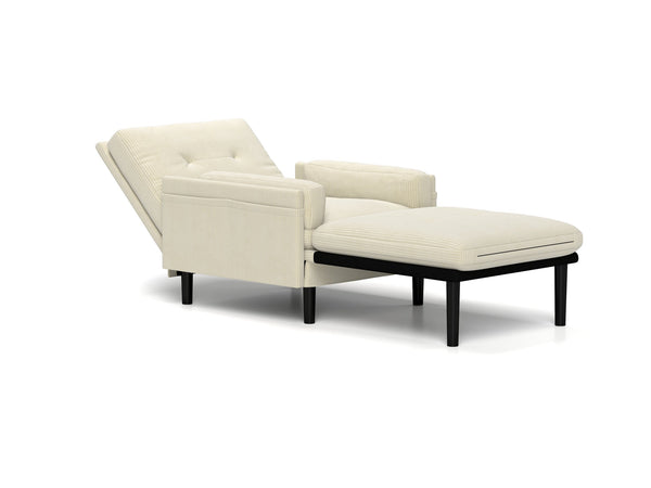 English Elm Ivory Multi-Functional Adjustable Sofa - Stylish Loveseat, Recliner & Cozy Guest Bed Solution W570P195334