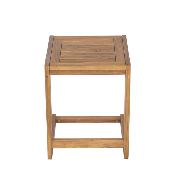 English Elm Christopher Knight Home® - Ashwell Acacia Wood Side Table Teak C-Shape Minimalist Sofa End Table Portable Workspace, Durable N775P278102T