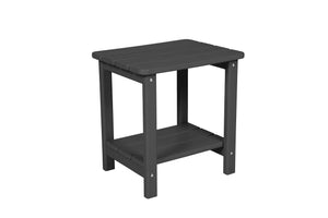 English Elm Folding Adirondack Chair Set with Side Table, Weatherproof HDPE Wood-Grain Finish, Cup Holder, 350lb Capacity Gray W2103P254618