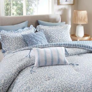 English Elm 5-piece King Comforter Set Soft Microfiber Printed Bedding with Coordinated Shams and Pillows Blue B035P482939