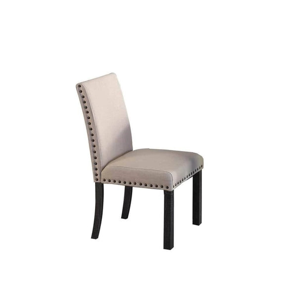 English Elm Upholstered Farmhouse Counter Chair Set of 2 with Linen Blend Fabric, Nailhead Trim and Wood Legs Natural 41 L x 14 W x 20 H B011P361873