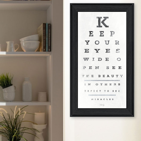 English Elm "eye Chart Ii" Marla Rae Typographic Framed Print Minimalist Wall Art for Home Office B06786357