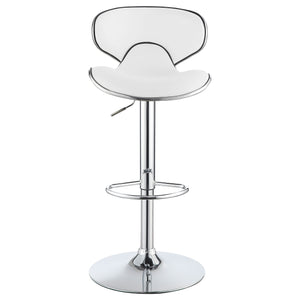 English Elm Edenton White Upholstered Adjustable Bar Stool Set of 2 — Swivel Leatherette Comfort, Metal Base Stable B062P344920