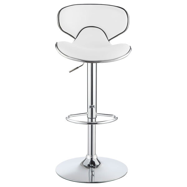 English Elm Edenton White Upholstered Adjustable Bar Stool Set of 2 — Swivel Leatherette Comfort, Metal Base Stable B062P344920