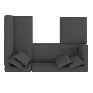 English Elm Marston Corduroy L-shape Sectional Sofa Deep Seating Six Seat Modern Living Room B127S00002