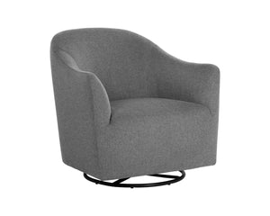 Sunpan SILVANA Glider Lounge Chair - Modern Belfast Koala Grey with 360° Swivel & Supportive Comfort 107421