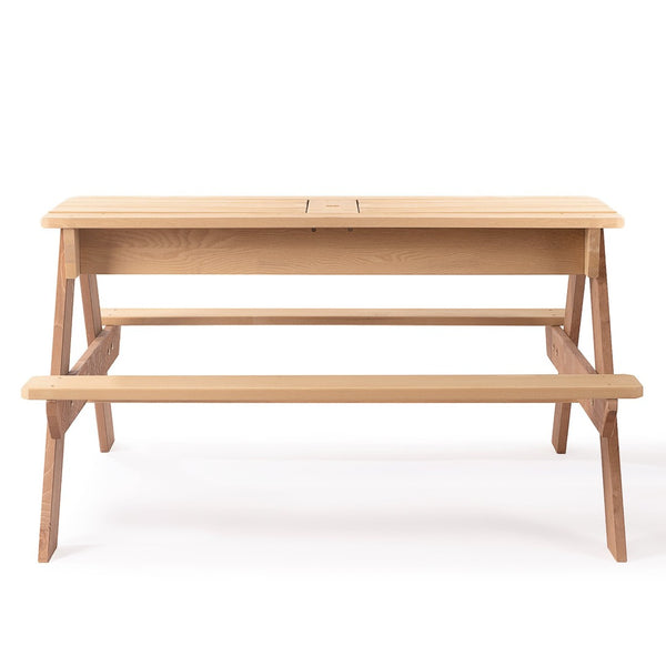 English Elm 3-in-1 Kids Cedar Outdoor Picnic Sand Water Play Table with Shading Umbrella W1390P160713