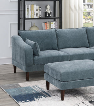 English Elm Contemporary 5-Piece Modular Sectional Sofa Set in Blush Morgan Fabric — Plush, Versatile L-Shaped Design Grayish 33 L x 27 W x 11 H B011S01583