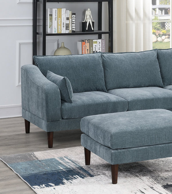 English Elm Contemporary 5-Piece Modular Sectional Sofa Set in Blush Morgan Fabric — Plush, Versatile L-Shaped Design Grayish 33 L x 27 W x 11 H B011S01583