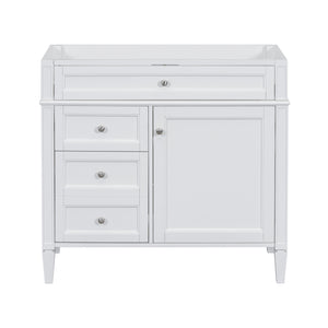 English Elm 36'' Bathroom Vanity Cabinet - Modern Storage Solution With 2 Drawers, Tip-Out Drawer, Solid Wood Frame N710P256582K