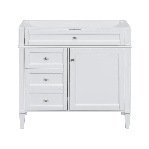English Elm 36'' Bathroom Vanity Cabinet - Modern Storage Solution With 2 Drawers, Tip-Out Drawer, Solid Wood Frame N710P256582K