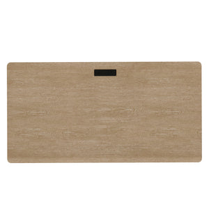 English Elm Wallace & Bay - Tan Contemporary Wood Desk in Light Brown Finish — 58" Wide Low-Maintenance Workstation for Home Office B361P384463