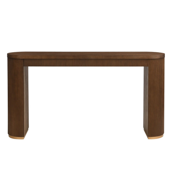 English Elm Counter Height Pub Table Matte Mdf Wood Grain Surface Pedestal Base Modern Bar Walnut N771P392216T