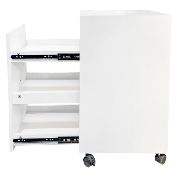 English Elm Organizer Rolling Three Tier Pantry Storage Cabinet with Wheeled Base Slim Fit W331P379769