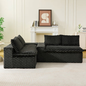 English Elm Luxury Turtle Velvet Multifunctional Sofa - Modular 4-Seat Design, Ergonomic Sponge Cushions, 400lbs Capacity, Stylish Living Room Centerpiece W3371S00035