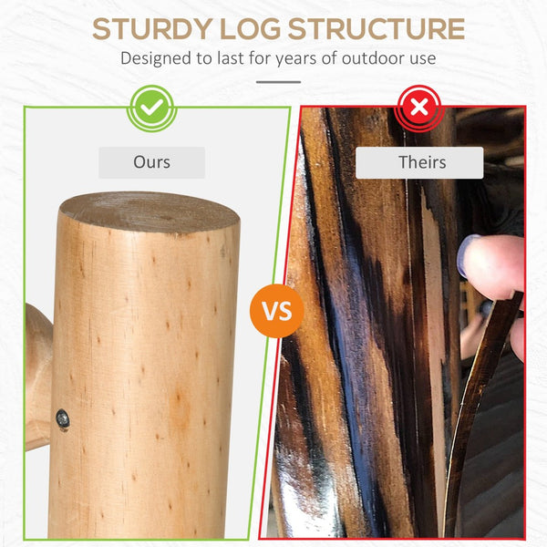 English Elm Outsunny 2-Person Heavy Duty Wood Rocking Loveseat With Curved Seats For Cozy Outdoor Retreats W2225P217103-GIGA