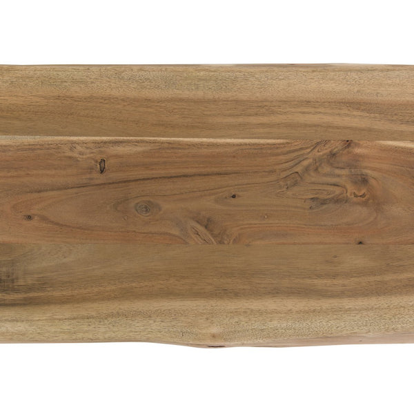 English Elm Farmhouse Acacia Wood Dining Bench with X Metal Legs, 70" Rustic Modern Entryway Seating Durable Finish B2741S00024