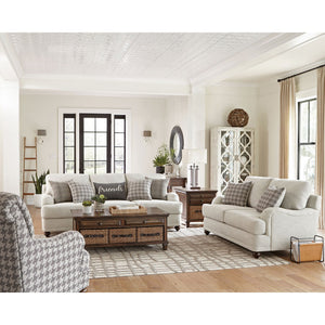 English Elm Anderson Light Grey 2-Piece Farmhouse Sofa & Loveseat Set with High-Density Foam, Reversible Cushions B062S00843