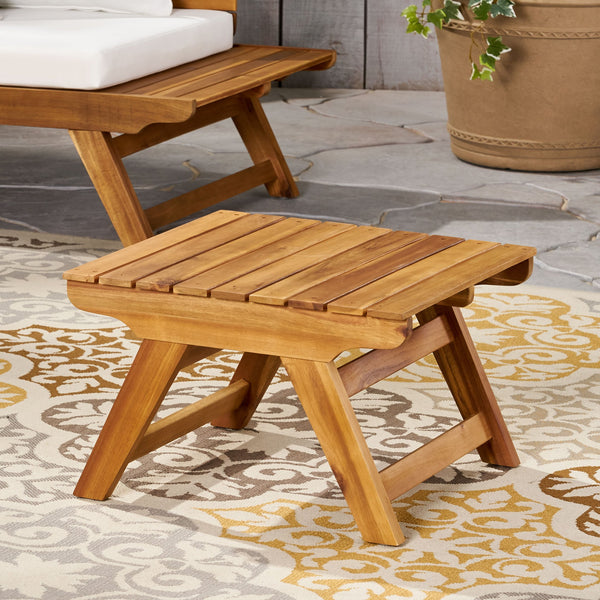 English Elm Christopher Knight Home® - SEDONA Acacia Wood Side Table with Open Slat Top for Outdoor Living Durable Weather-Resistant Accent Teak 23.75 L x 23.75 W x 7.25 H 63747.00