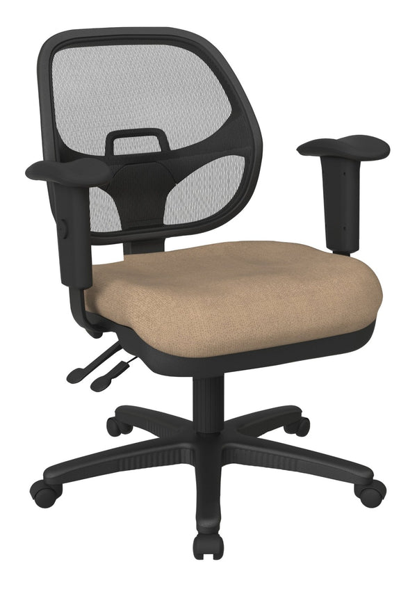 OSP Home Furnishings Ergonomic Mesh Task Chair with Lumbar Support and Pneumatic Height Adjustment for Office Angora 29024-K014