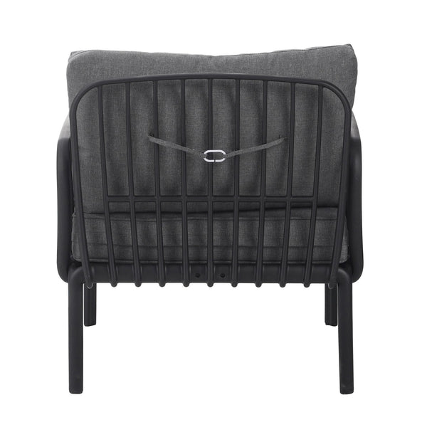 English Elm Christopher Knight Home® - ( SET OF 2 ) Outdoor Patio Club Chair with Waterproof Thick Cushions, Deep Seating, Modern Classic Style Black+ Gray N780P199454B-2