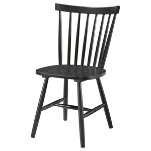 English Elm Hayward Black Wood Dining Side Chair Set of 2 – Farmhouse Spindle Back, Contoured Seat, Cozy Rustic Appeal B062P299917