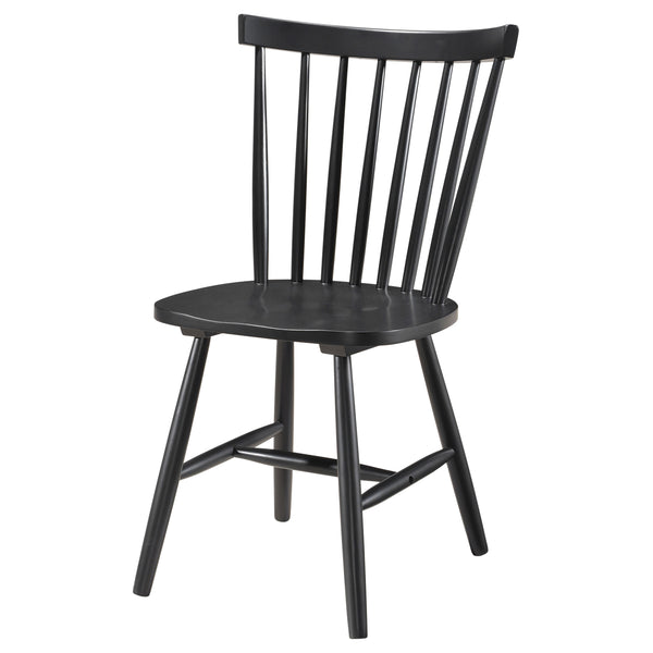 English Elm Hayward Black Wood Dining Side Chair Set of 2 – Farmhouse Spindle Back, Contoured Seat, Cozy Rustic Appeal B062P299917