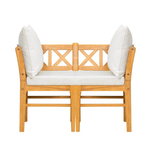 English Elm Farmhouse Solid Rubberwood Dining Chairs Set of 2 with Breathable Rattan Weave — Quiet Luxury Design Natural,White N842P294503A