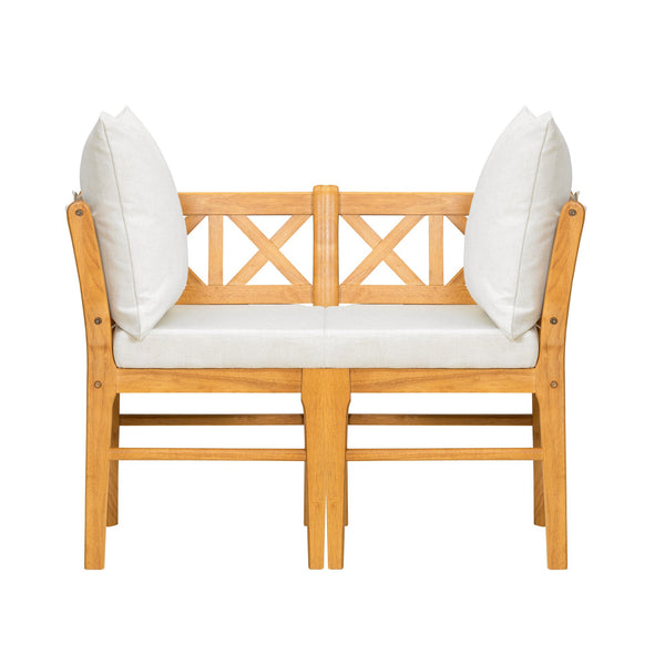 English Elm Farmhouse Solid Rubberwood Dining Chairs Set of 2 with Breathable Rattan Weave — Quiet Luxury Design Natural,White N842P294503A