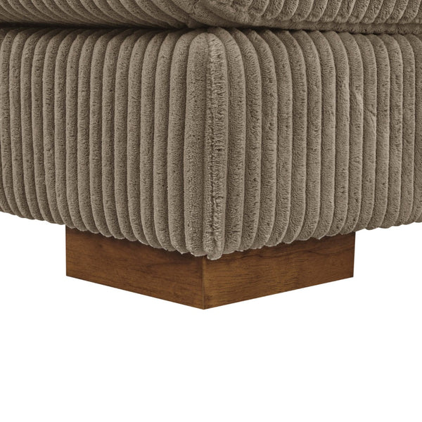 English Elm Large Corduroy Double Chaise Sectional Sofa with Lumbar Support for Spacious Living Rooms Camel B2748S00015