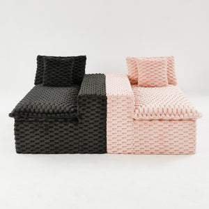 English Elm Luxury Color-Block Turtle Velvet Multifunctional Sofa - Cozy, Stylish Living Room Furniture For Any Space W3371S00051