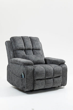 English Elm Oversized Power Lift Recliner Chair with Massage Heating and Usb Charging for Living Room Grey W547S00071